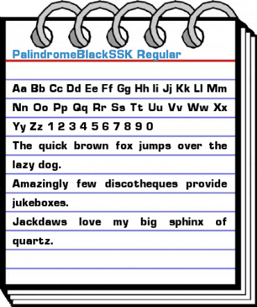 PalindromeBlackSSK Regular Font