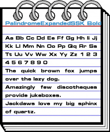 PalindromeExpandedSSK Bold Font