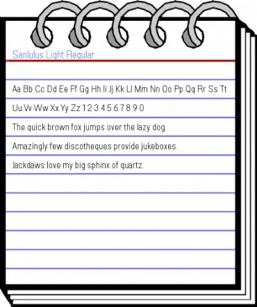 Sanlulus Light Regular Font