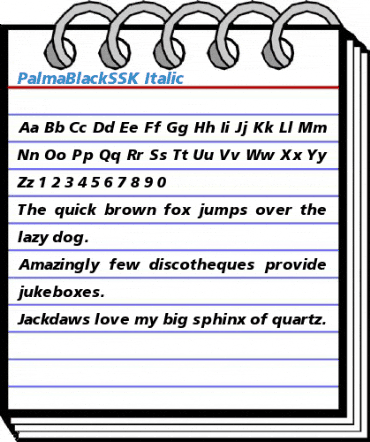PalmaBlackSSK Italic Font