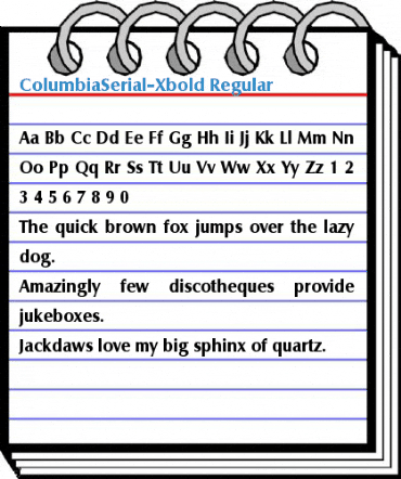 ColumbiaSerial-Xbold Regular Font
