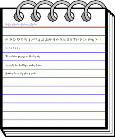 Single Signature Ordinary Regular Font