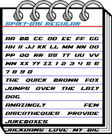 Spiky-016 Regular Font