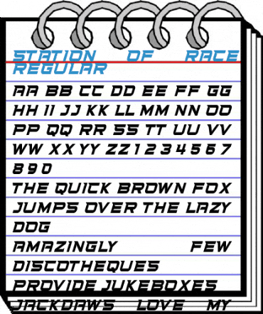 STATION OF RACE DEMO Regular Font
