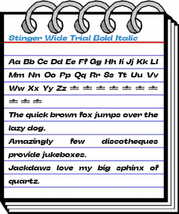 Stinger Wide Trial Bold Italic Font
