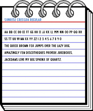 SUNRISE CRESSDA Regular Font