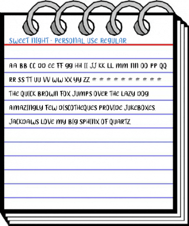 Sweet Night - Personal Use Regular Font