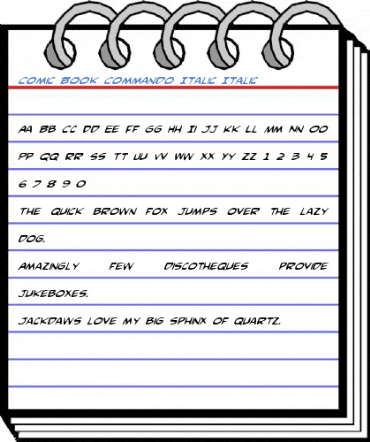 Comic Book Commando Italic Italic Font