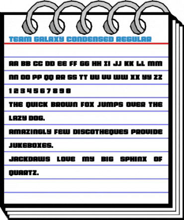 Team Galaxy Condensed Regular Font