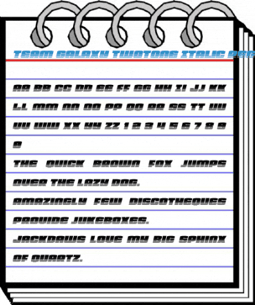 Team Galaxy Twotone Italic Regular Font