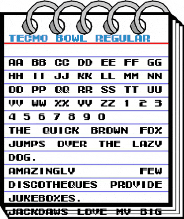 Tecmo Bowl Regular Font