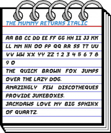 The Mummy Returns Italic Font