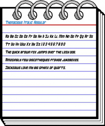Thenacious Italic Regular Font