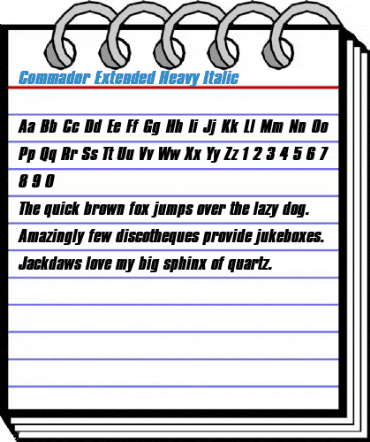 Commador Extended Heavy Italic Font
