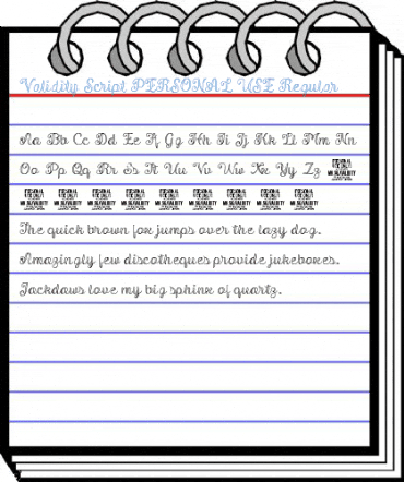 Validity Script PERSONAL USE Regular Font