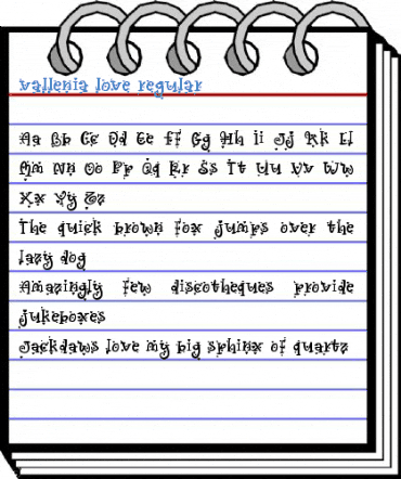 vallenia love regular Font