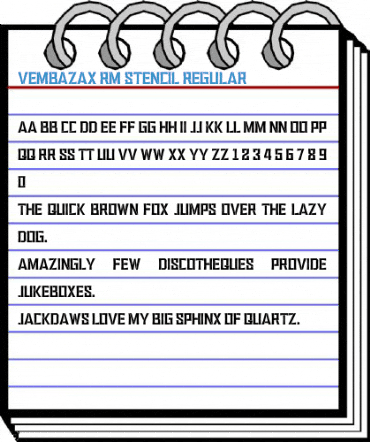 VEMBAZAX RM STENCIL Regular Font