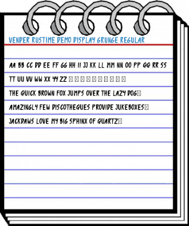 Vender Rustime Demo Display Grunge Regular Font