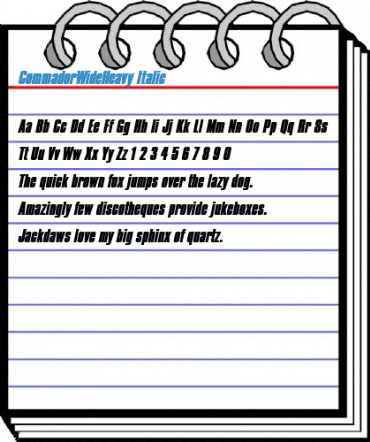 CommadorWideHeavy Italic Font