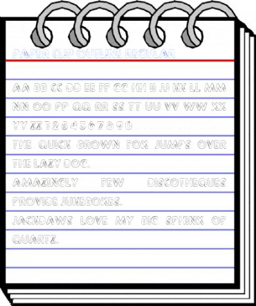 Paper Clip Outline Regular Font
