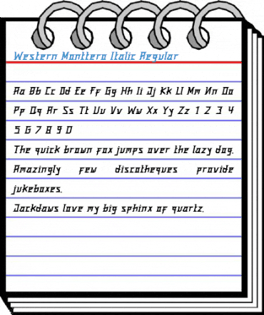 Western Monttero Italic Regular Font