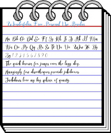 Wonderfebia Free Personal Use Regular Font