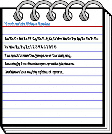 Youth wright Oblique Regular Font