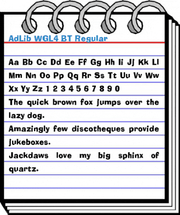 AdLib WGL4 BT Regular Font