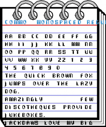 Commo  Monospaced Regular Font