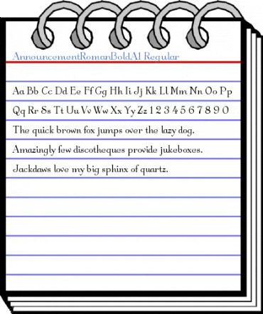 AnnouncementRomanBoldA1 Regular Font