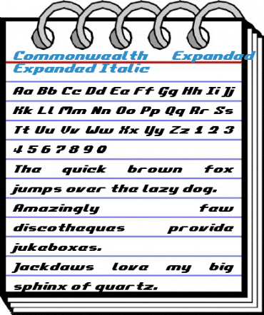 Commonwealth Expanded Italic Expanded Italic Font