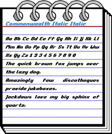 Commonwealth Italic Italic Font