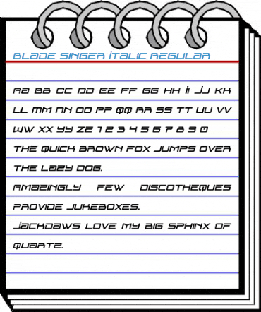 Blade Singer Italic Regular Font