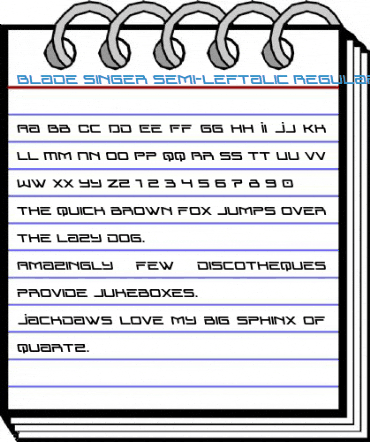 Blade Singer Semi-Leftalic Regular Font