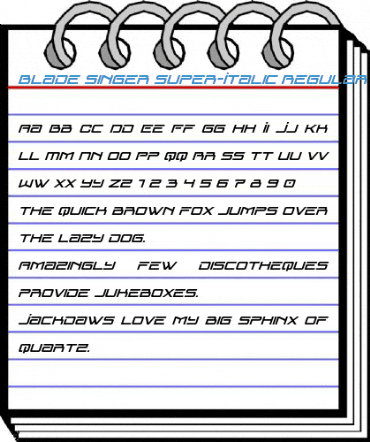 Blade Singer Super-Italic Regular Font