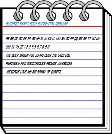 Blizzard Shaft Bold Super-Ital Regular Font