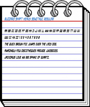Blizzard Shaft Heavy SemItalic Regular Font