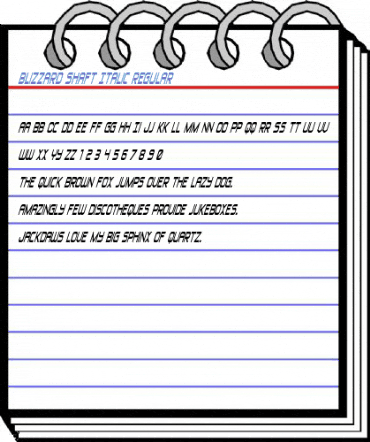 Blizzard Shaft Italic Regular Font