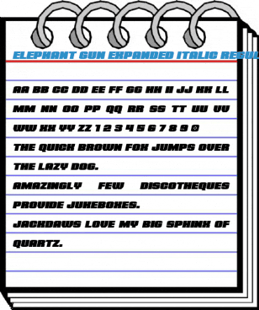Elephant Gun Expanded Italic Regular Font