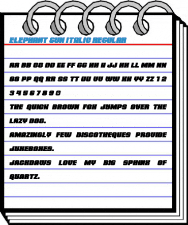 Elephant Gun Italic Regular Font