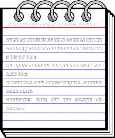 Elephant Gun Outline Italic Regular Font