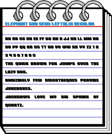 Elephant Gun Semi-Leftalic Regular Font