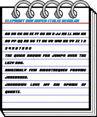 Elephant Gun Super-Italic Regular Font