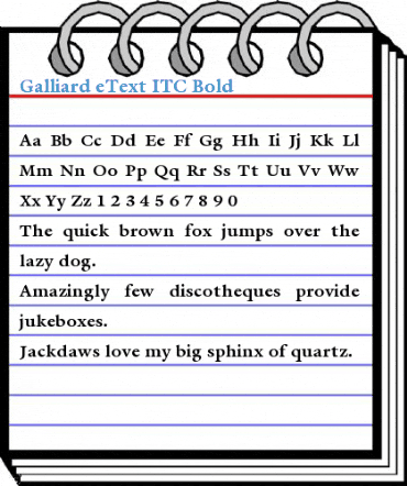 Galliard eText ITC Bold Font