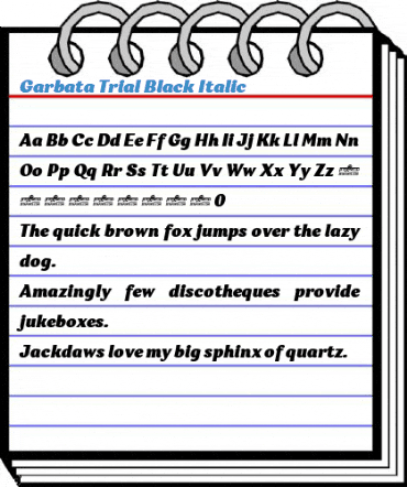 Garbata Trial Black Italic Font