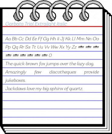 Garbata Trial Extralight Italic Font