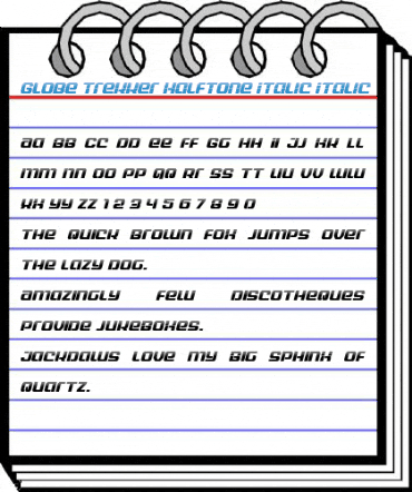 Globe Trekker Halftone Italic Italic Font