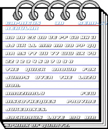 Capricus 3D Semi-Straight Regular Font