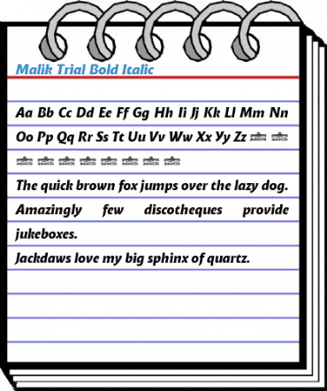 Malik Trial Bold Italic Font
