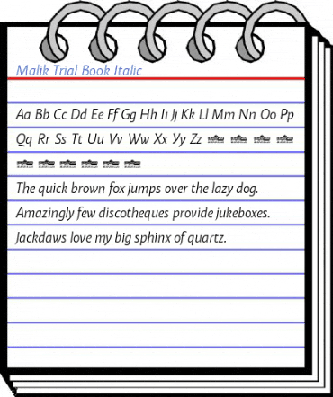 Malik Trial Book Italic Font